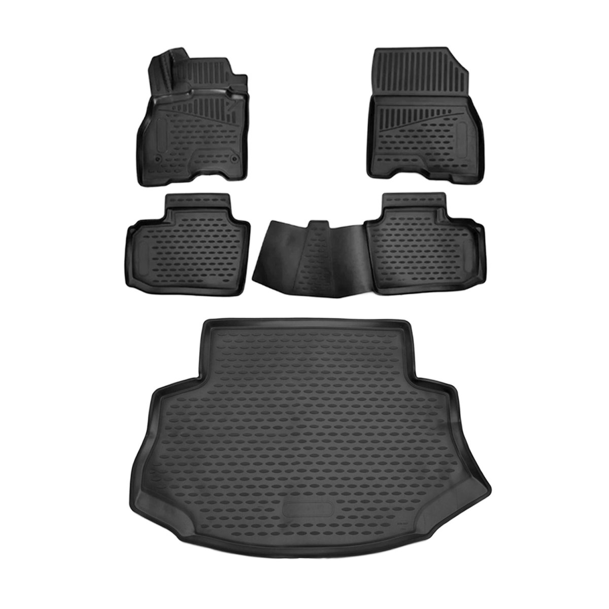 Nissan Leaf 3D Floor-Trunk Mats - Omac - HB Kit - Black - '11-'17